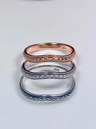 Braided Curved Band, Simple Art Deco Braid, Vintage Jewelry Design#D514