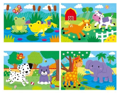 [Bundle Of 2] Galt 4 Puzzles in a Box (Animal)