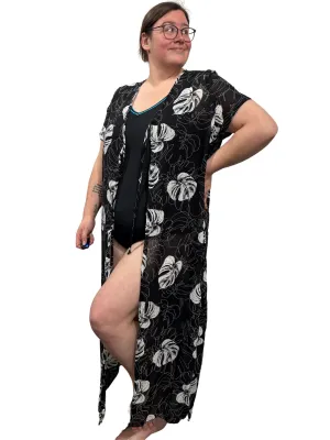 Cache-Maillot Jungle Fever Long Taille Plus (Imprimé Noir & Blanc) de Cover Me