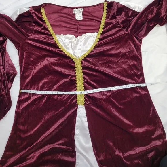 CALIFORNIA COSTUME regal princess renaissance dress velvet bell sleeve 2X/3X