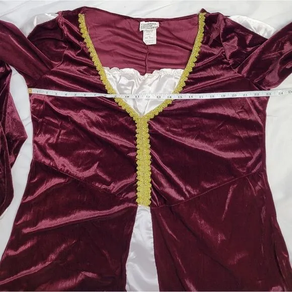 CALIFORNIA COSTUME regal princess renaissance dress velvet bell sleeve 2X/3X