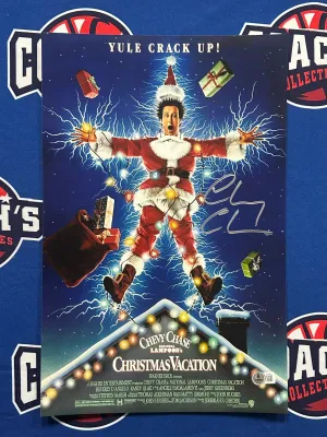 Chevy Chase Autographed Christmas Vacation 11x17 Mini Movie Poster (Beckett)