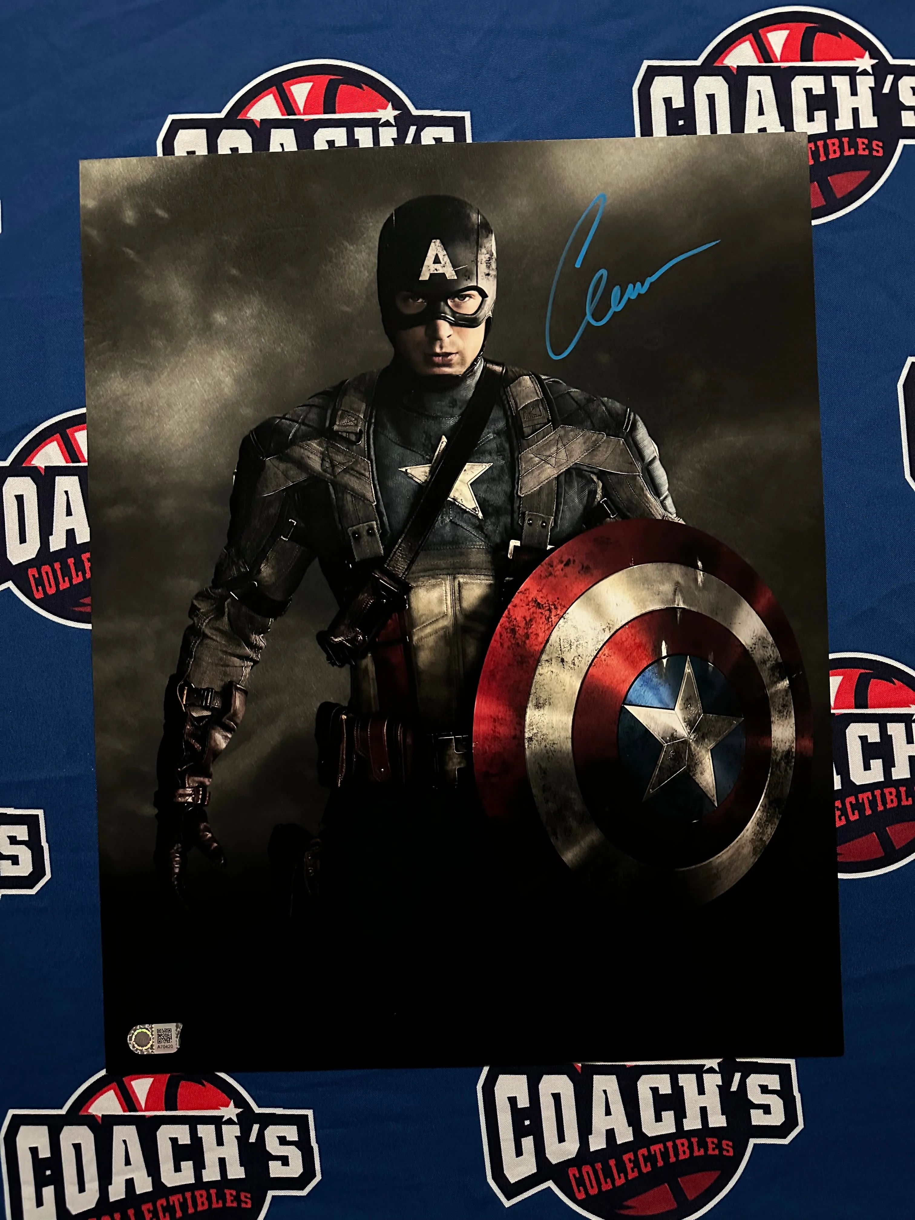 Chris Evans Autographed Captain America 16x20 Photo (SWAU)