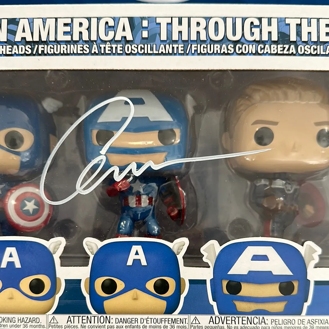 Chris Evans Autographed Captain America Year of the Shield 5pc Funko Pop (SWAU)