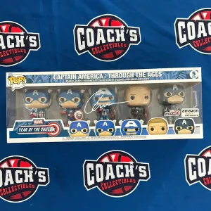 Chris Evans Autographed Captain America Year of the Shield 5pc Funko Pop (SWAU)