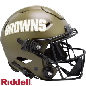 Cleveland Browns Helmet Riddell Authentic Full Size SpeedFlex Style Salute To Service