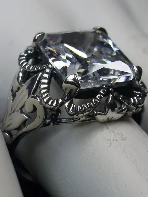 CZ Ring, White Cubic Zirconia, Garland Gothic Jewelry #D102
