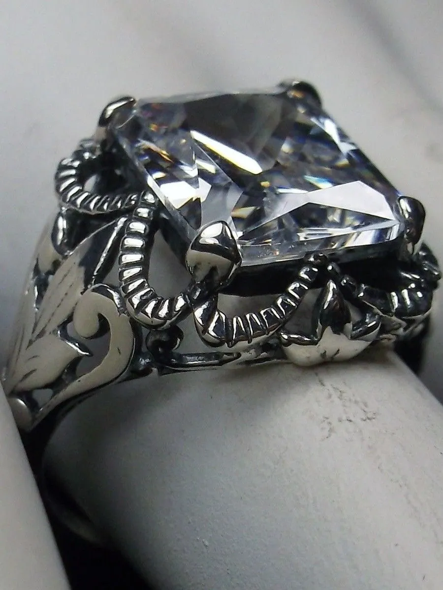 CZ Ring, White Cubic Zirconia, Garland Gothic Jewelry #D102