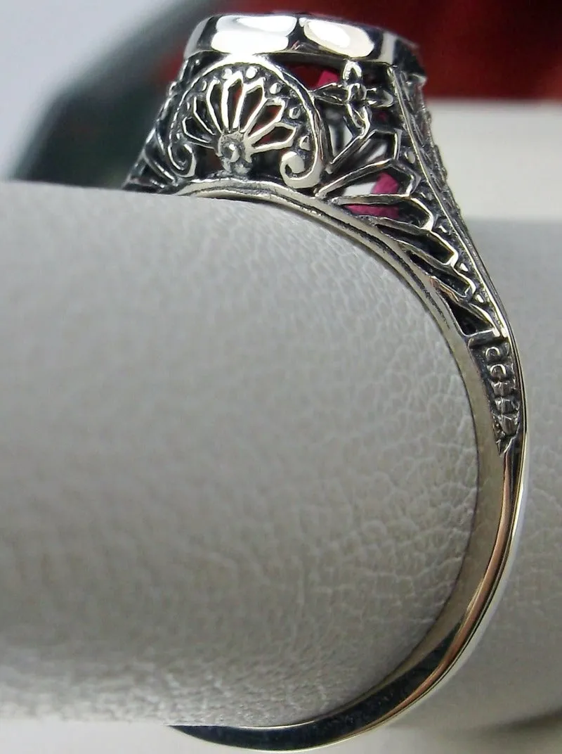 D205, Dandelion Ring, Natural or Simulated Gemstone, Sterling Silver Filigree Victorian Jewelry #D205