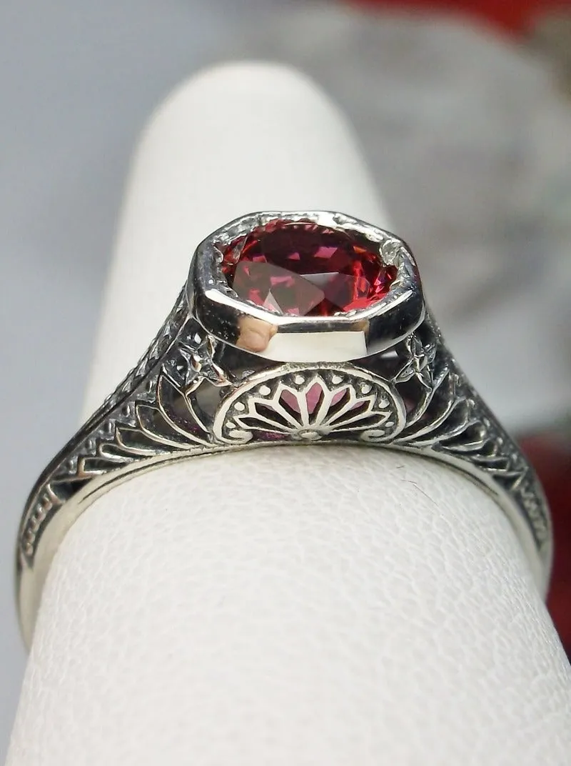 D205, Dandelion Ring, Natural or Simulated Gemstone, Sterling Silver Filigree Victorian Jewelry #D205