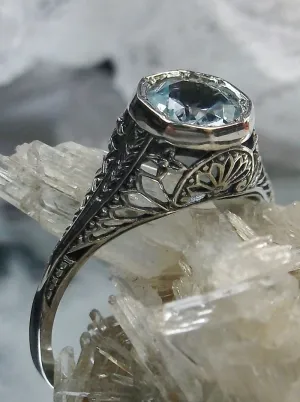 D205, Dandelion Ring, Natural or Simulated Gemstone, Sterling Silver Filigree Victorian Jewelry #D205