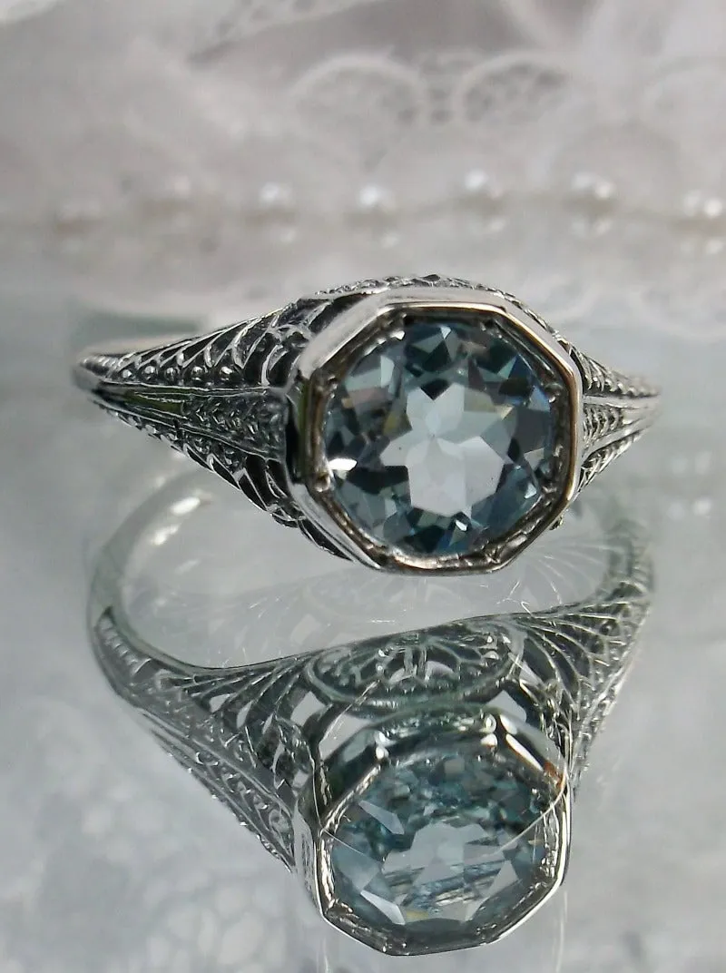 D205, Dandelion Ring, Natural or Simulated Gemstone, Sterling Silver Filigree Victorian Jewelry #D205