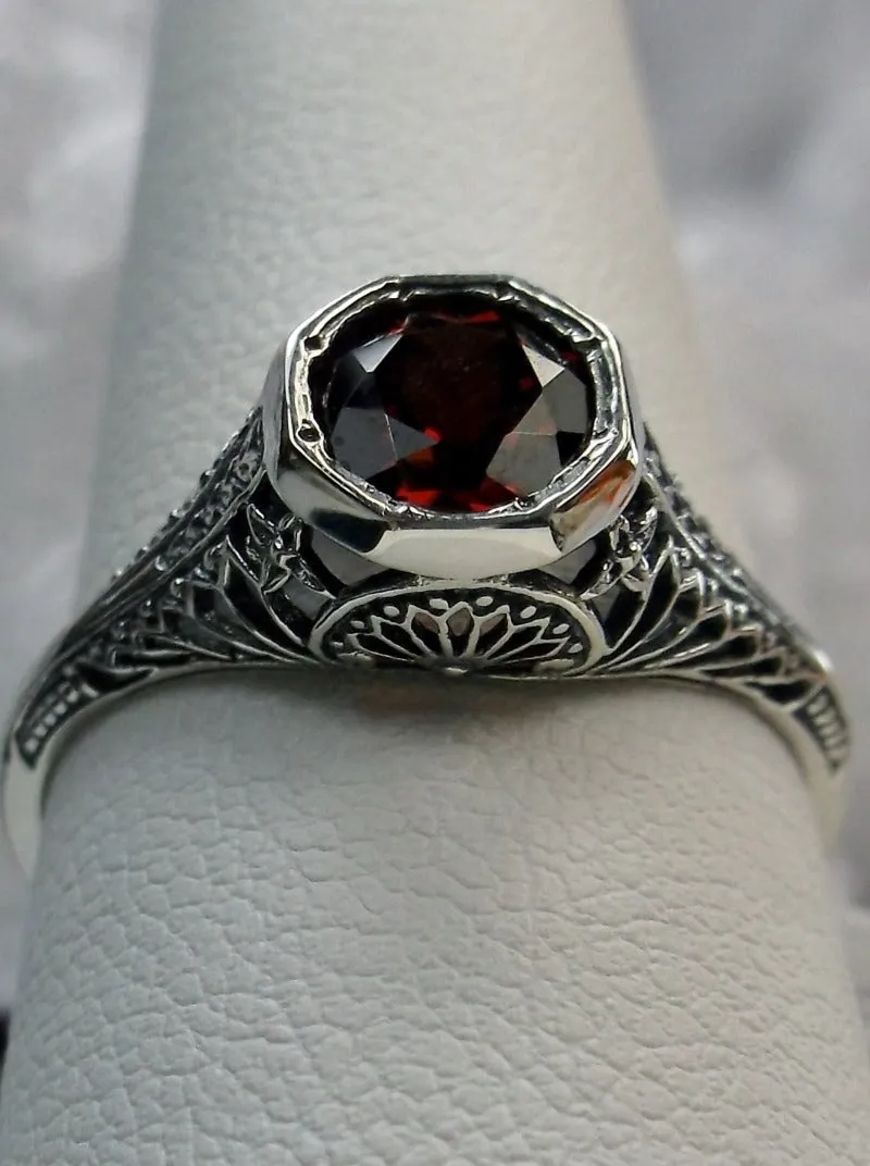D205, Dandelion Ring, Natural or Simulated Gemstone, Sterling Silver Filigree Victorian Jewelry #D205