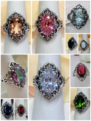 D98, Oval Mesh Ring, Gothic Filigree Ring - Vintage Jewelry Ring D98