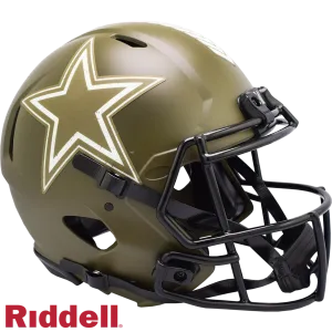Dallas Cowboys Helmet Riddell Authentic Full Size Speed Style Salute To Service