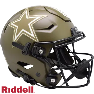 Dallas Cowboys Helmet Riddell Authentic Full Size SpeedFlex Style Salute To Service