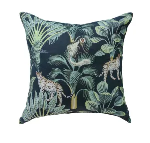 Dark Jungle Leopard Pillow 22x22