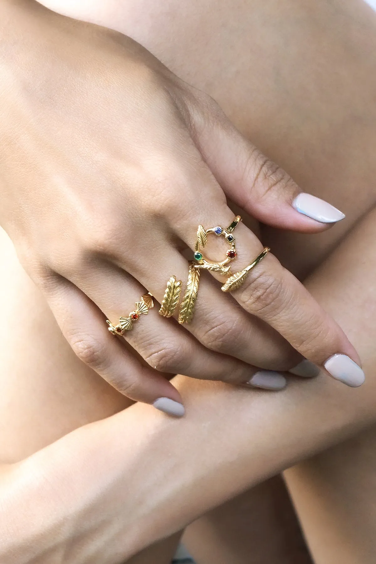 Decopia Jungle Leaf D Ring 925 Sterling Silver
