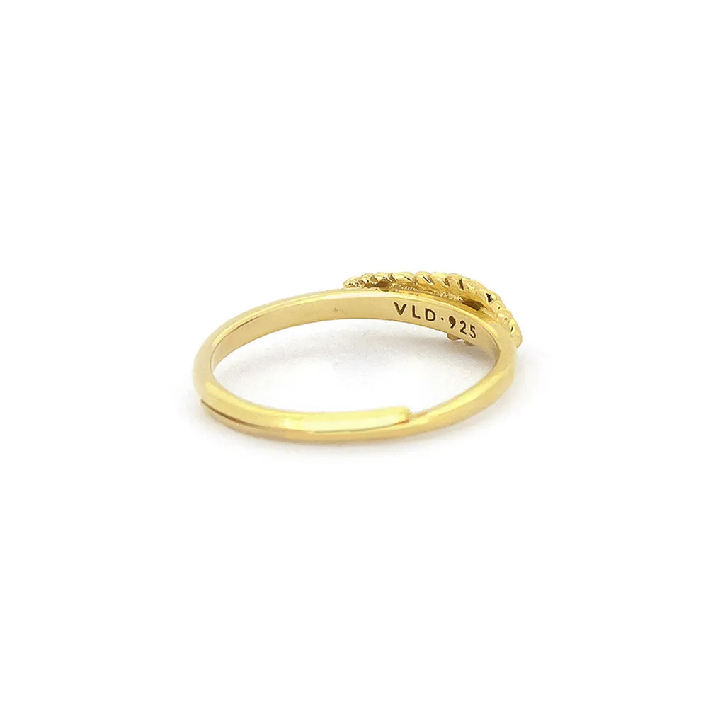 Decopia Jungle Leaf D Ring 925 Sterling Silver