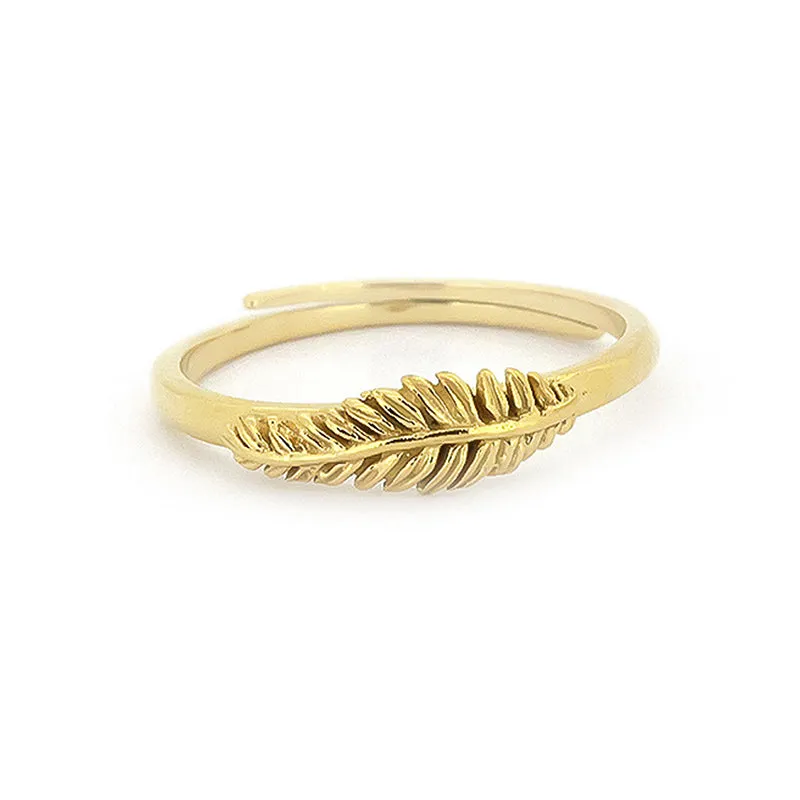 Decopia Jungle Leaf D Ring 925 Sterling Silver