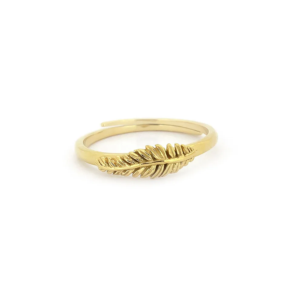 Decopia Jungle Leaf D Ring 925 Sterling Silver