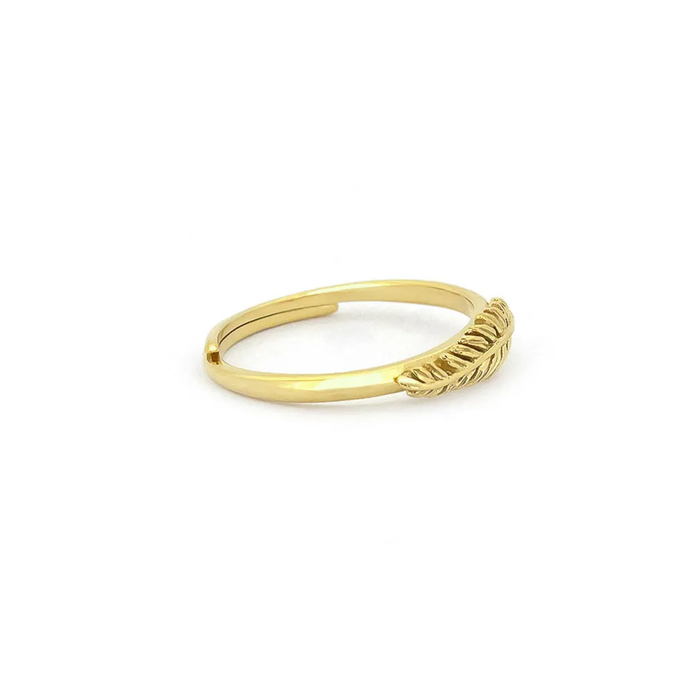 Decopia Jungle Leaf D Ring 925 Sterling Silver