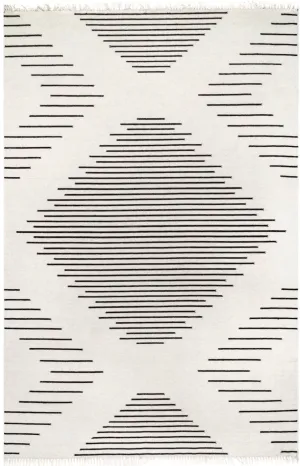 DELORA BOHEMIAN WOOL BLEND TASSELED AREA RUG 