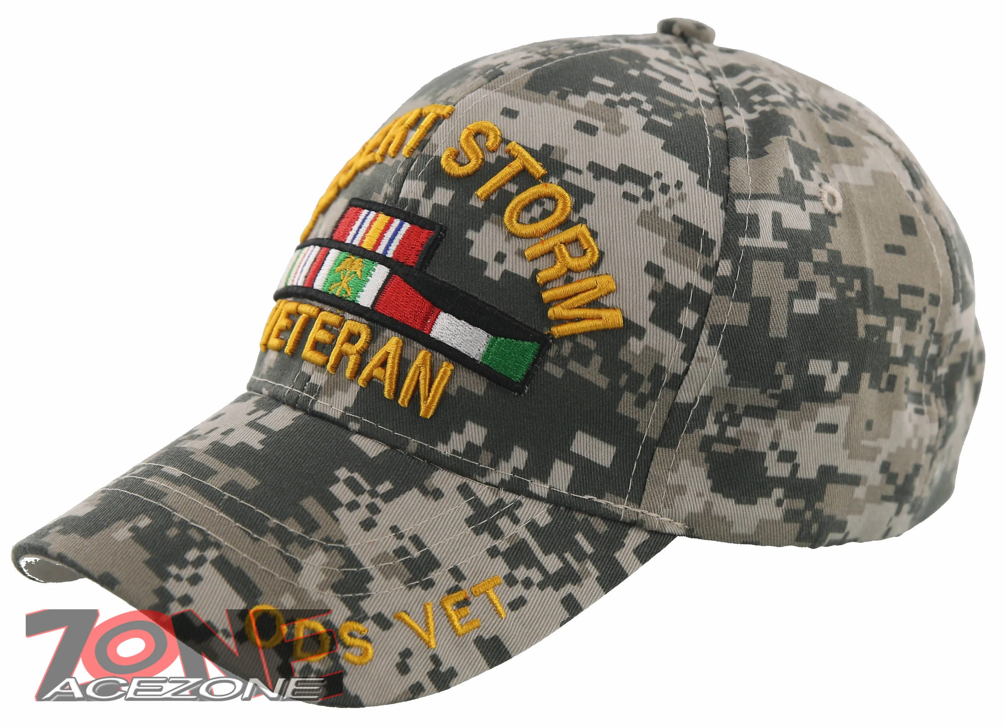 DESERT STORM VETERAN ODS VET GOLD MEDAL CM BALL CAP HAT CAMO