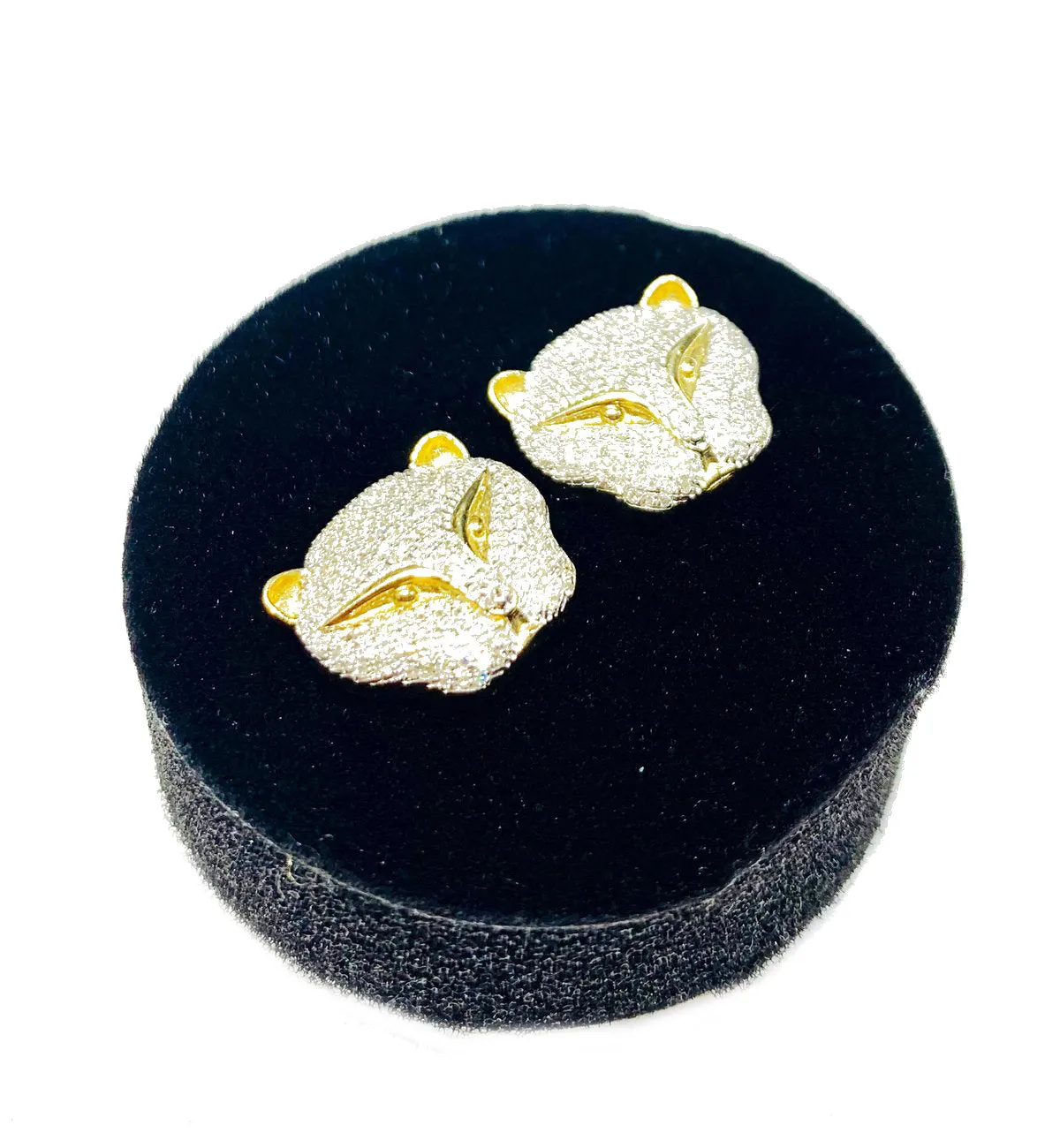 Diamond Head Panther Earrings (10K)