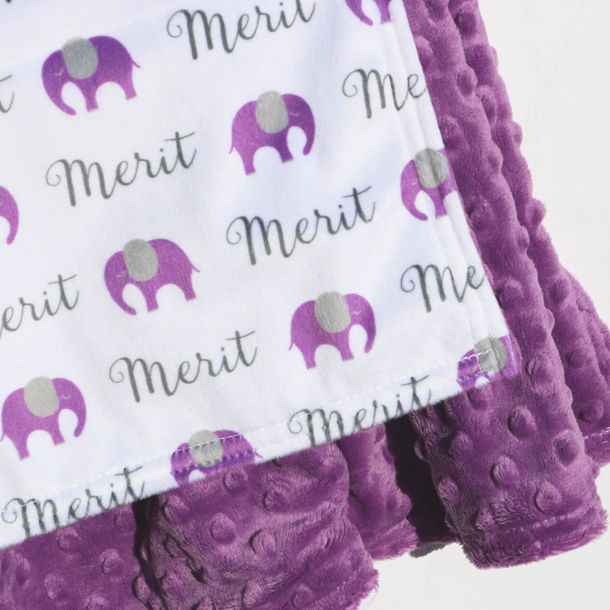 Double Minky Blanket - Elephants