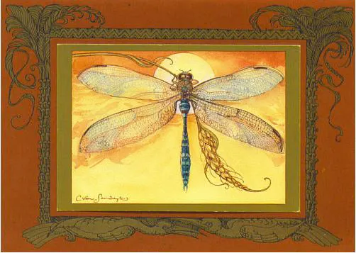 Dragonfly Harvest Moon Card