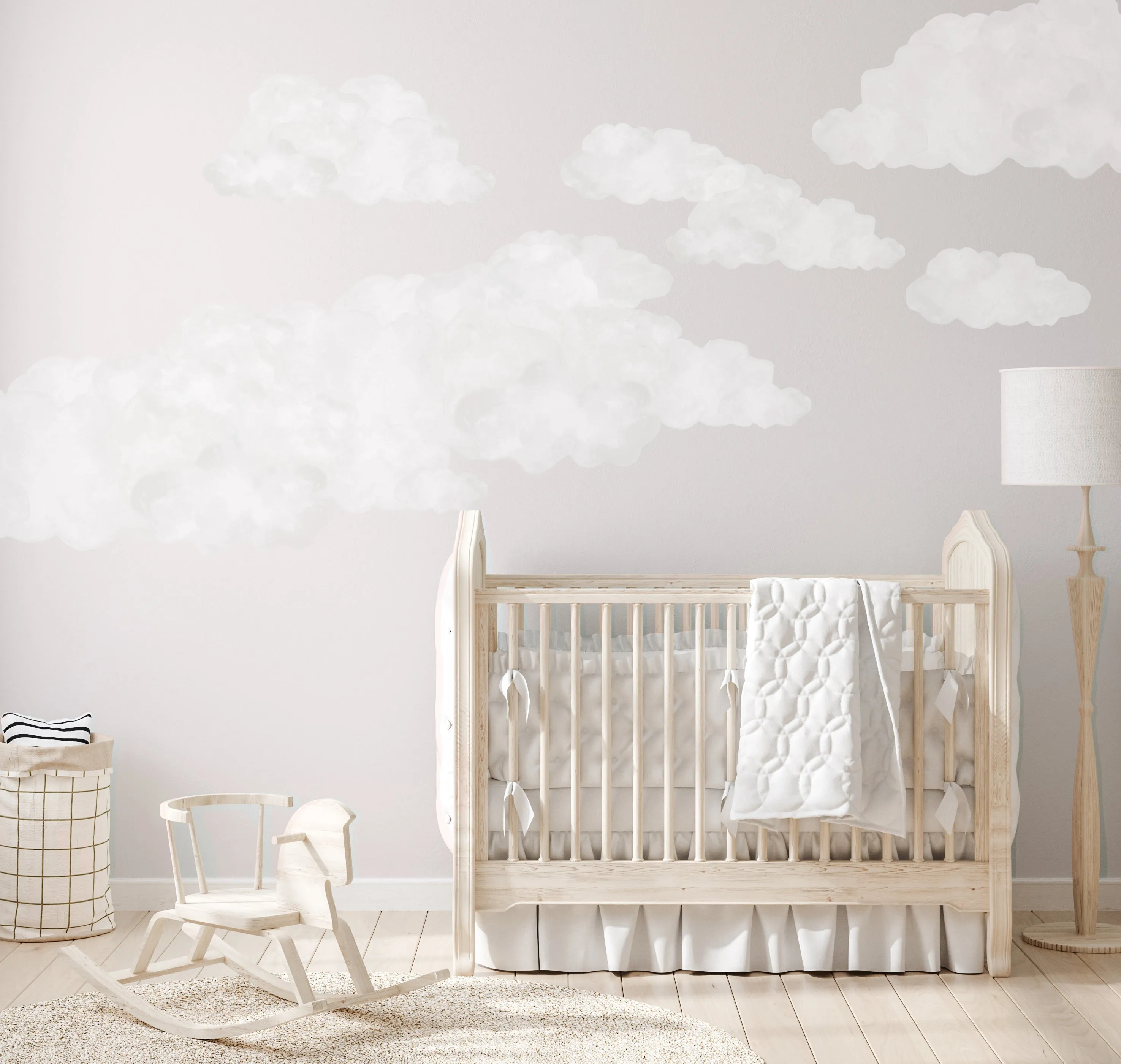 Dreamy Clouds Australian Design Hand Painted Peel & Stick, Removable Wall Decal. Nursery, Kids Playroom, Kids Teens Bedroom