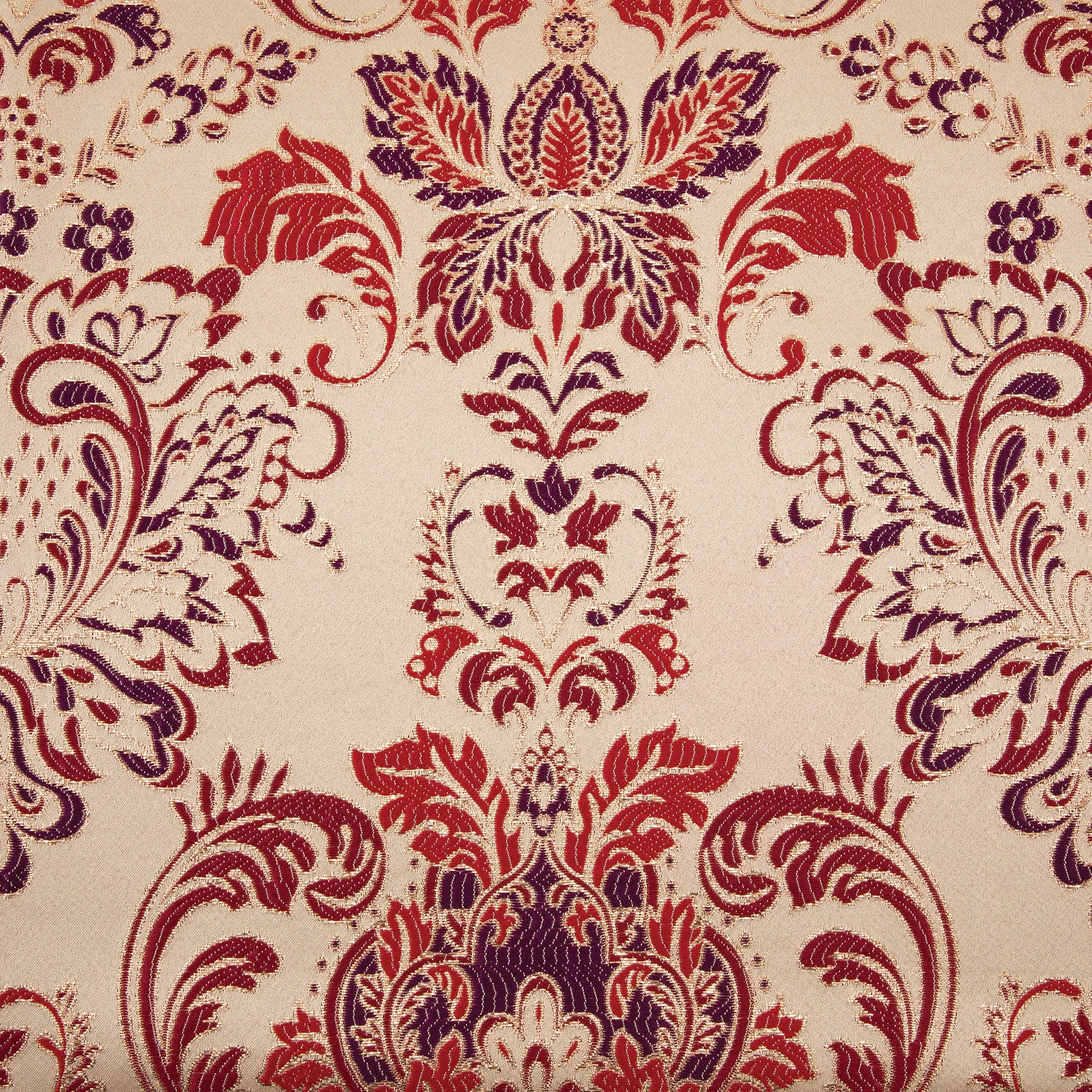 Duchesse Brocade Fabric, Gold & Red