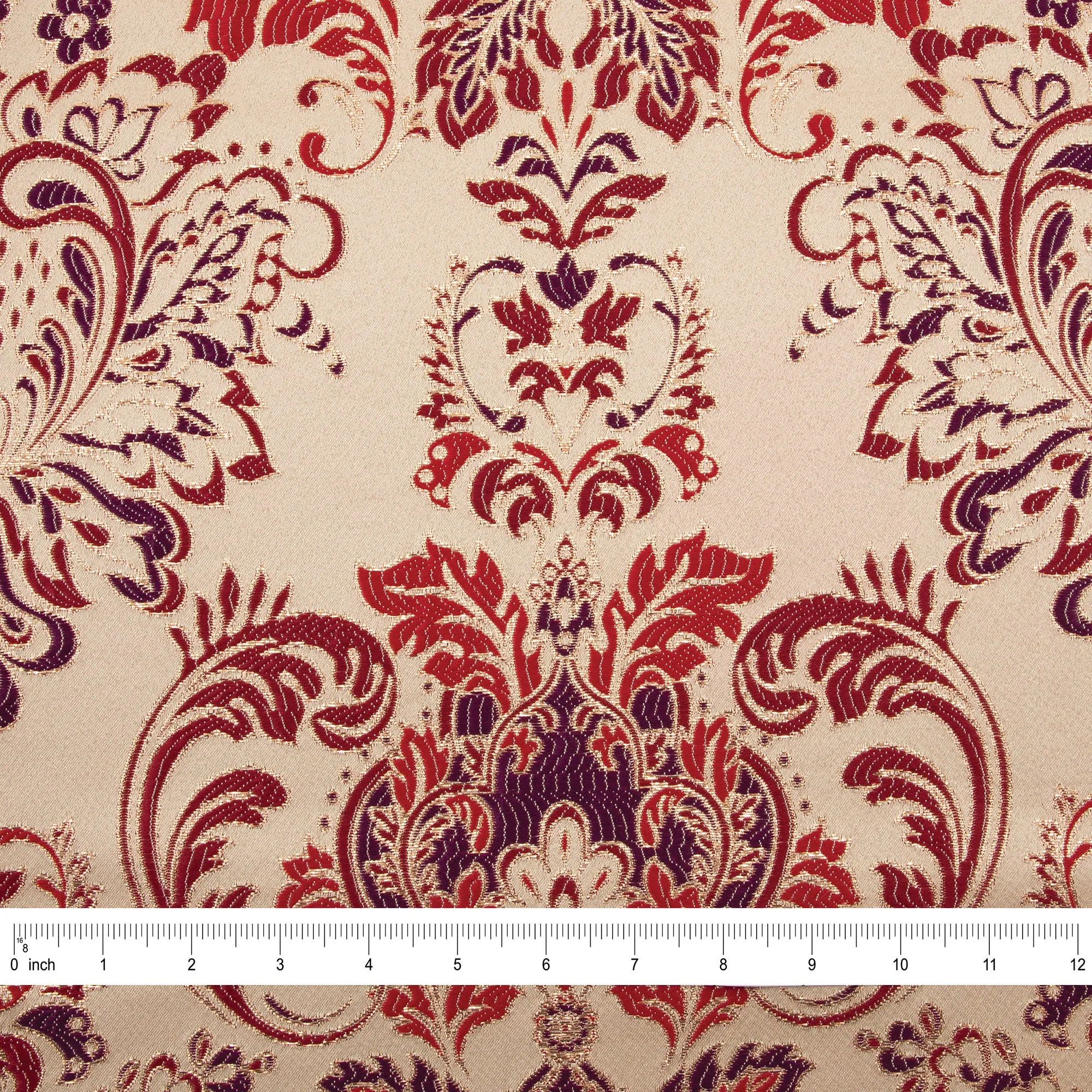Duchesse Brocade Fabric, Gold & Red