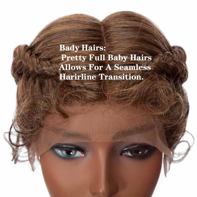 Dutch Braided Wigs With Baby Hair Synthetic Middle Part Wig Curly Wave For Dark Skin Women