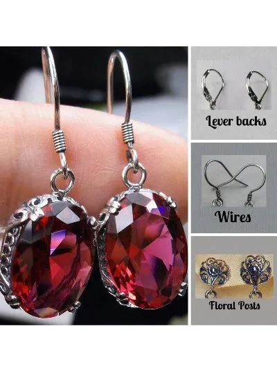 E70, Edward Earrings, Choice of Gemstones, Edwardian Jewelry #E70