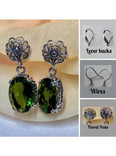 E70, Edward Earrings, Choice of Gemstones, Edwardian Jewelry #E70