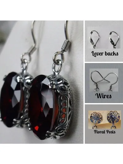 E70, Edward Earrings, Choice of Gemstones, Edwardian Jewelry #E70