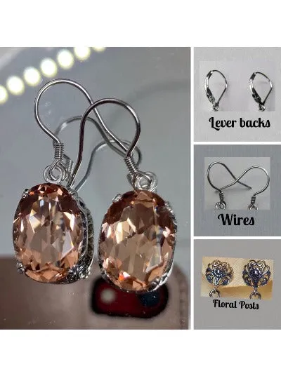 E70, Edward Earrings, Choice of Gemstones, Edwardian Jewelry #E70