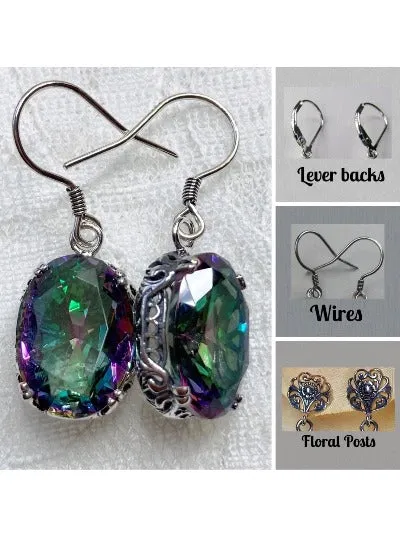 E70, Edward Earrings, Choice of Gemstones, Edwardian Jewelry #E70