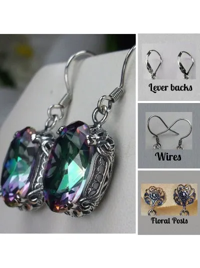 E70, Edward Earrings, Choice of Gemstones, Edwardian Jewelry #E70