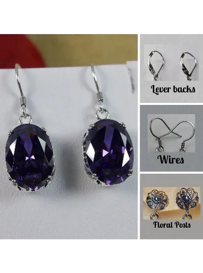 E70, Edward Earrings, Choice of Gemstones, Edwardian Jewelry #E70