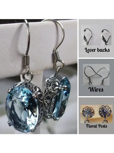 E70, Edward Earrings, Choice of Gemstones, Edwardian Jewelry #E70