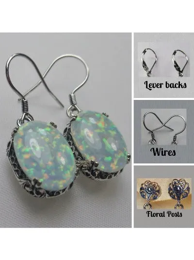E70, Edward Earrings, Choice of Gemstones, Edwardian Jewelry #E70