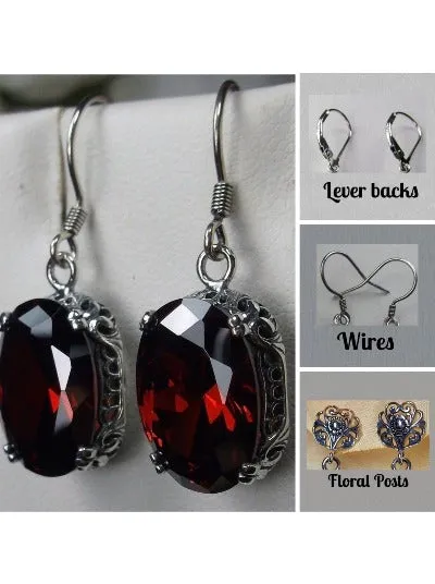 E70, Edward Earrings, Choice of Gemstones, Edwardian Jewelry #E70