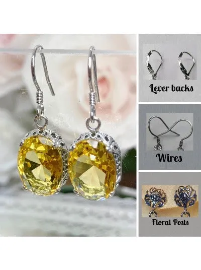 E70, Edward Earrings, Choice of Gemstones, Edwardian Jewelry #E70
