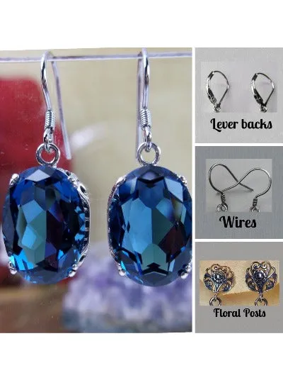 E70, Edward Earrings, Choice of Gemstones, Edwardian Jewelry #E70