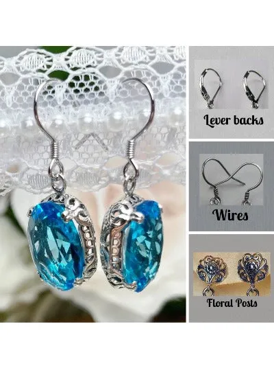 E70, Edward Earrings, Choice of Gemstones, Edwardian Jewelry #E70