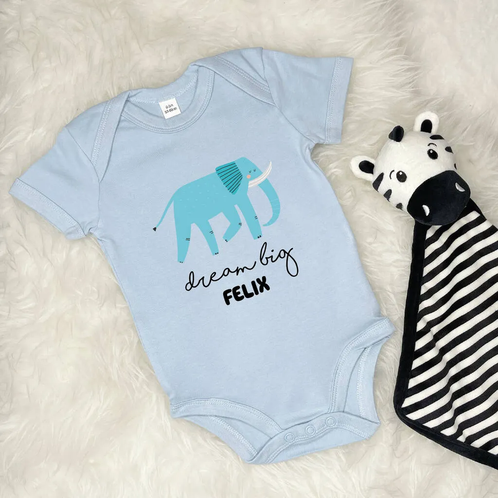 Elephant Dream Big Personalised Jungle Babygrow
