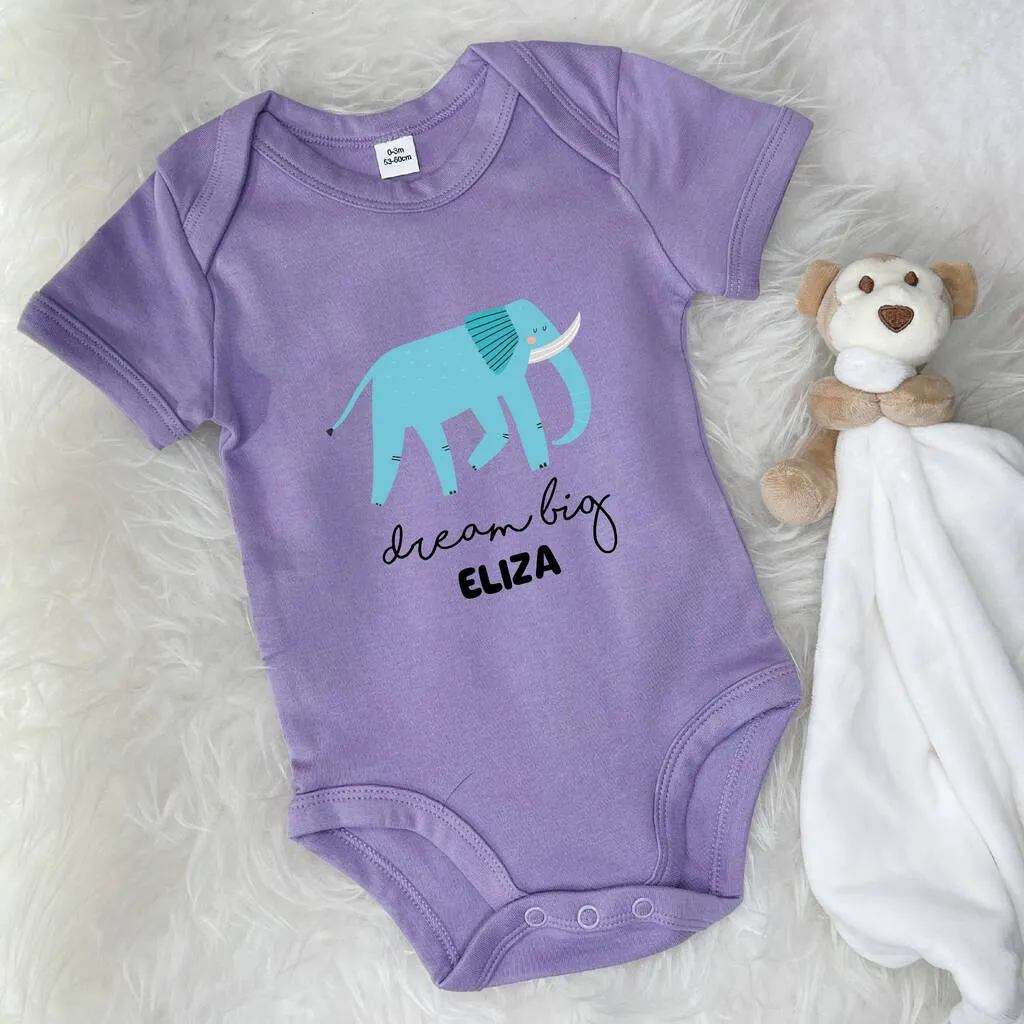 Elephant Dream Big Personalised Jungle Babygrow